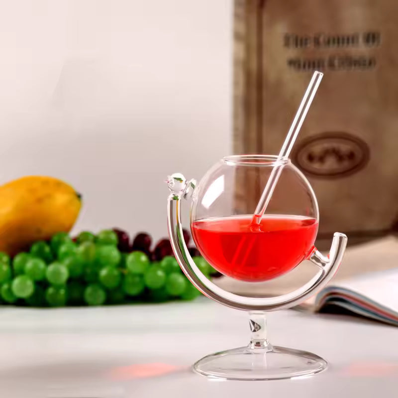 Creative Cocktail Glass Earth Globe Shape Wine Glasses Personalized Juice Cold Drink Cup Martini Cup Wine Glasses Home Bar Party