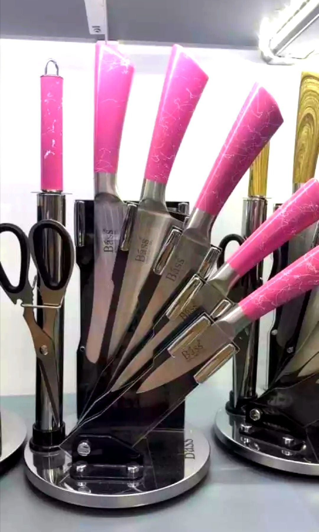 8 PCS Stainless steel Professional (Bass) Knife set With Revolving stand