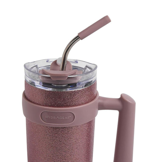 60oz Metallic Glitter Juno Tumbler Stainless Steel Tumbler with 2-In-1 Splash-Proof Dual Lid and Reusable Straw