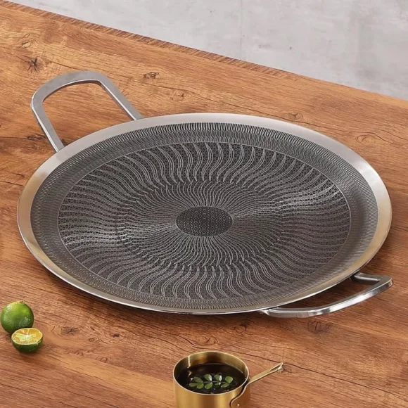 Best Quality Honey Comb Laser Tawa Stainless steel Tawa – Griddle Pan – 34CM-13.5 Inch