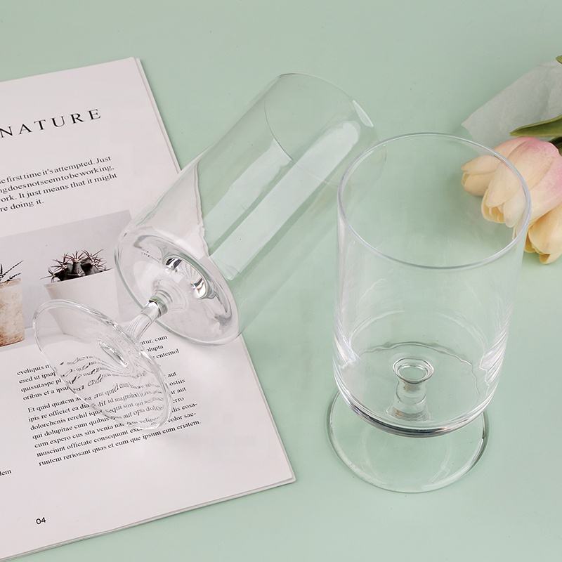 Red or White Wine Glasses 13oz Hand Blown Premium Crystal square Wine Glass Unique Wine Glasses Long Stem for Wedding