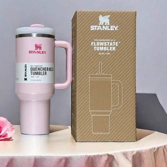 Stanley-Quencher H2.0 Flowstate Stainless Steel 40 OZ Vacuum Insulated Cup, Tumbler, Mug with Lid -Stainless Steel - BPA free, Cup, Mug, Car Mug - Stanley - Tumbler -Travel Partner - Best Gift - Coffee Mug - Gym Bottle - Hot & Cold - [PREMIUM BATCH ]💥