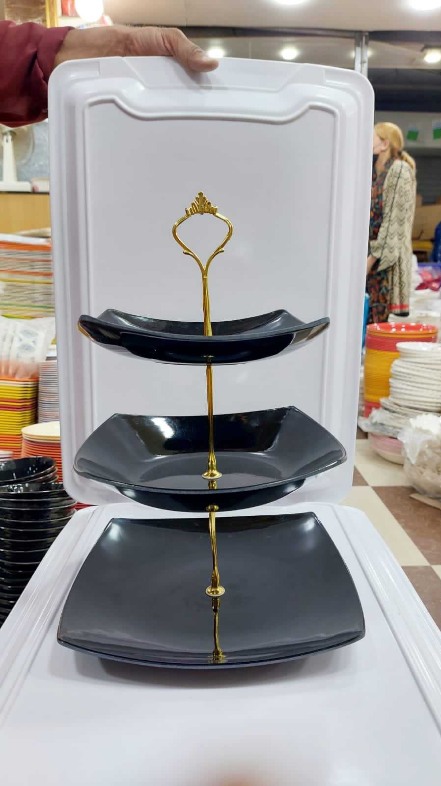 Melamine cake platter stand 3 tier