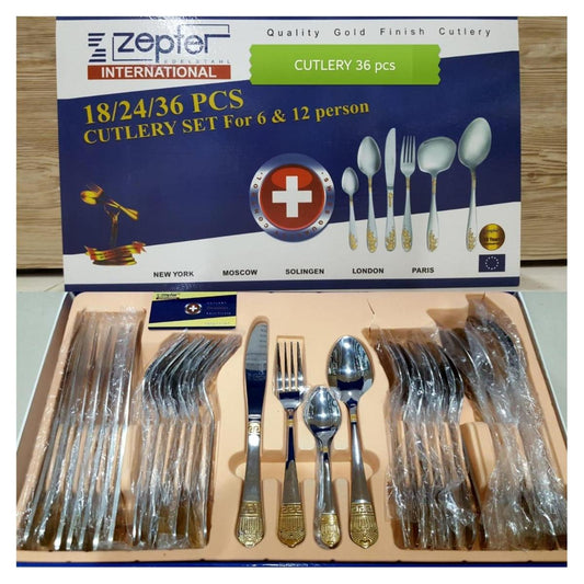 Original Zepter Cutlery Spoon Knife Fork Set - 36 Pcs HD
