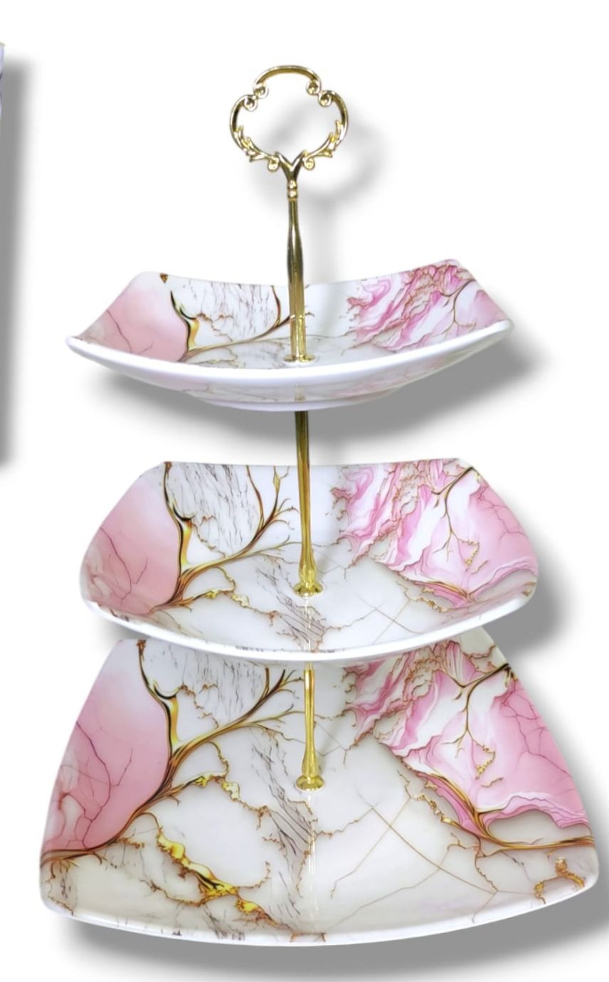 Melamine cake platter stand 3 tier