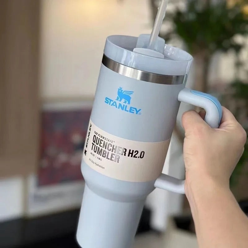 Stanley-Quencher H2.0 Flowstate Stainless Steel 40 OZ Vacuum Insulated Cup, Tumbler, Mug with Lid -Stainless Steel - BPA free, Cup, Mug, Car Mug - Stanley - Tumbler -Travel Partner - Best Gift - Coffee Mug - Gym Bottle - Hot & Cold - [PREMIUM BATCH ]💥